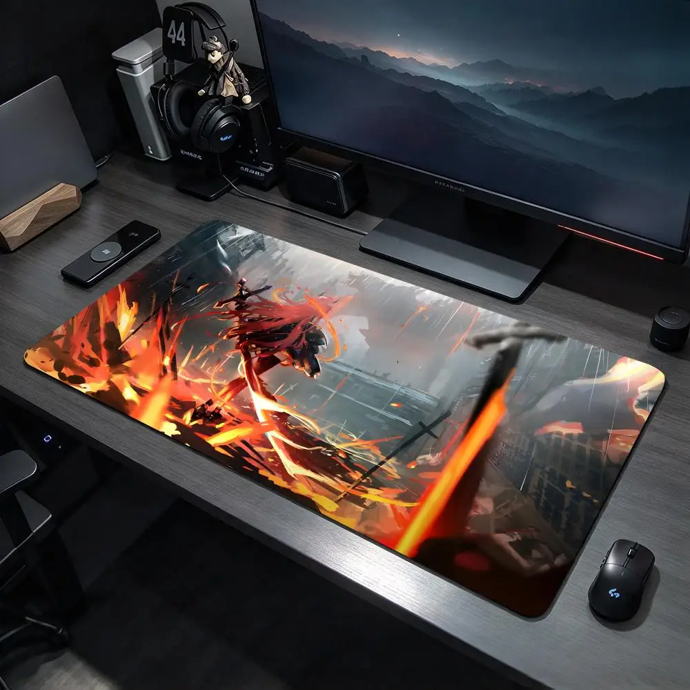 Tactical Game A-Arknights Mouse Pads Large Gaming Mousepad Desk Mat Non Slip Bottom Featuring Stitched Edges