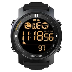 North Edge-reloj inteligente para hombre, accesorio de pulsera resistente al agua hasta 50M con control del ritmo cardíaco, podómetro, cronómetro, compatible con Android e IOS, ideal para natación y correr