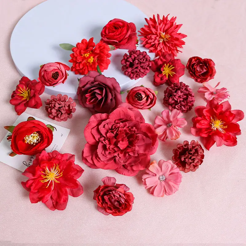 Multicolor Mixed Artificial Flowers Silk Rose Fake Flowers for Home Decor Wedding Decoration DIY Craft Garland Bouquet Accessory