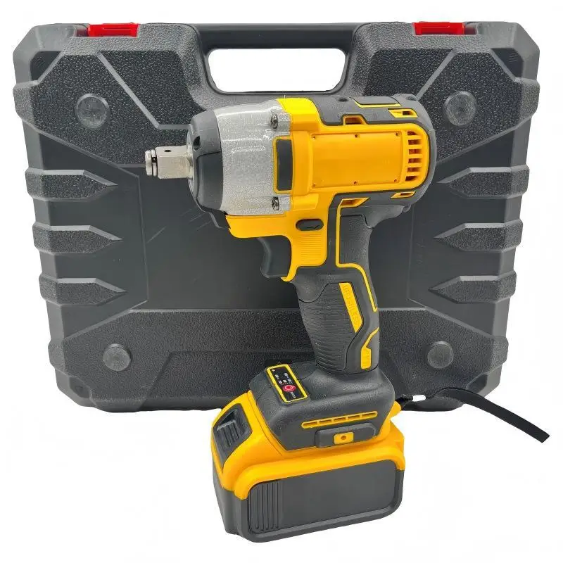 880 Brushless Lithium Impact Wrench Cordless Rechargeable Power Wrench Set for Auto Repair Construction Works
