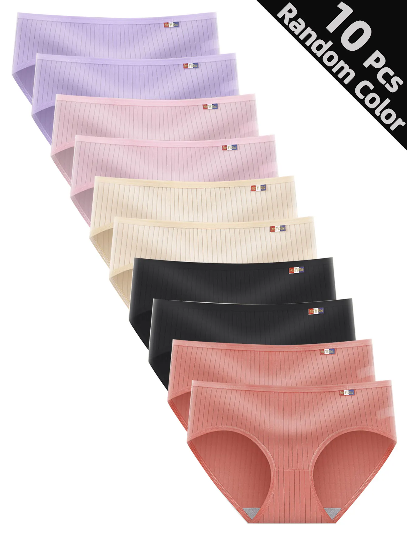 10-Pack Women's Triangle Underwear Elastic Breathable Soft Polyester Daily Briefs Affordable And Comfortable Innerwear