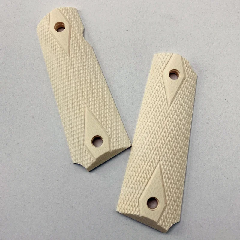 1Pair Diamond Pattern Resin Material Imitation Ivory CNC 1911 Grips Handle Patches Custom DIY Making Shank Scales Modified Parts