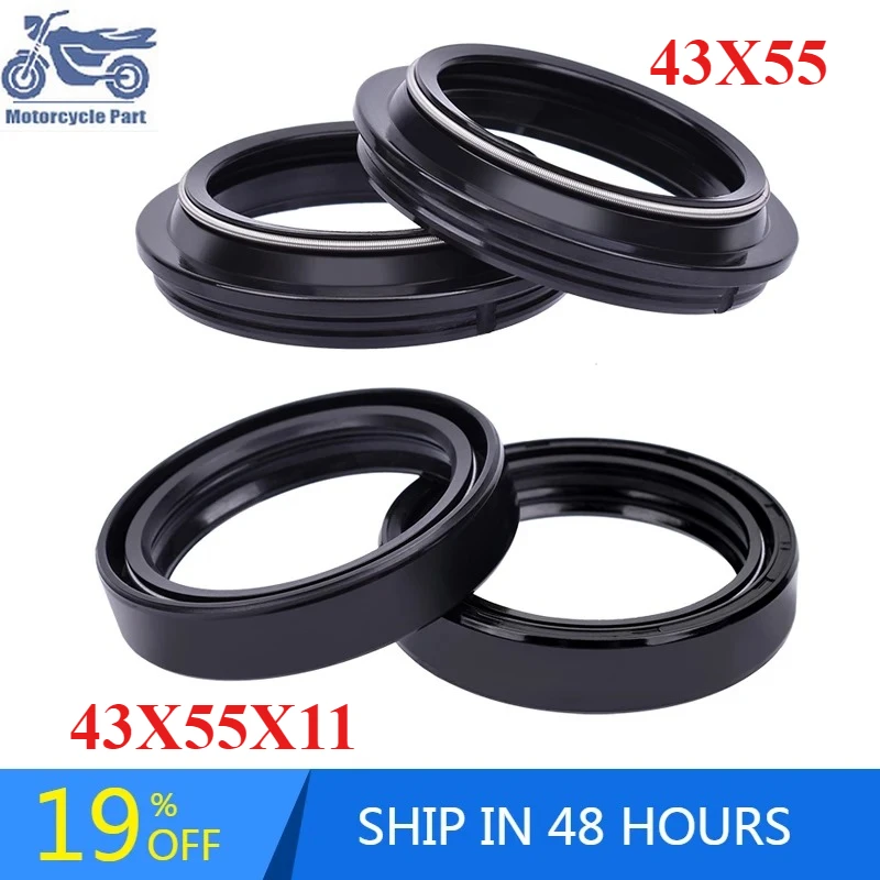

43x55x11 43 55 11 Fork Oil Seal & 43 55 Dust Cover For Yamaha FZ6 S2 FZS1000 FAZER MT01 1600 YZF-R1M YZF-R1 M 2001-2012 2013