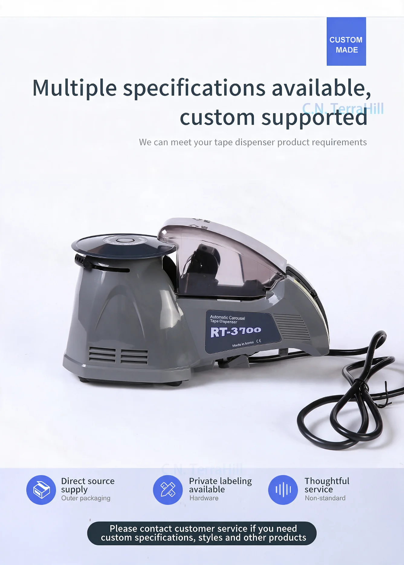 Automatic Tape Dispenser RT3700ZCUT870 Rotary Tape Cutting Machine for Packaging Labeling