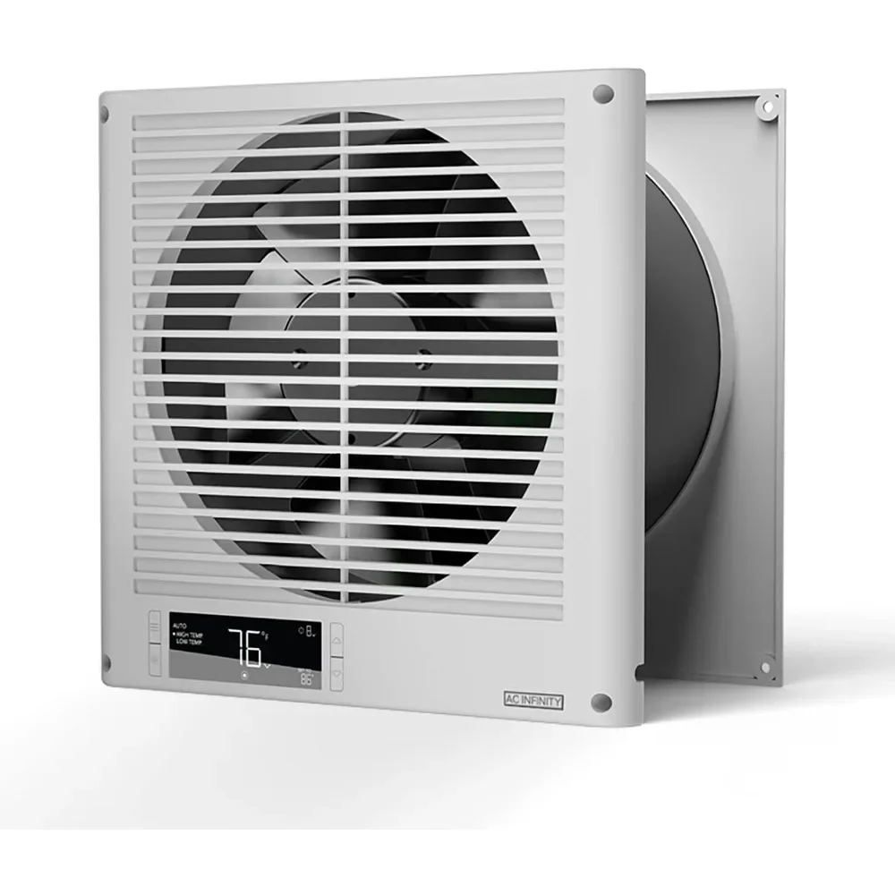 Draagbare Ventilator, Tweerichtingsluchtstroom Door-De-Muur Ventilator Met Temperatuurregelaar, Nauwkeurige 10 Snelheids Stille In-Muur Ventilatieventilator, Bureauventilator