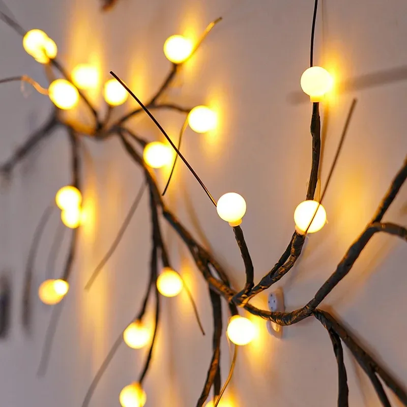 144 LED Vines Light Strings Valentine\'s Day DIY Christmas Garland Willow Vine Branch Light for Room Wall Wedding Party Decor