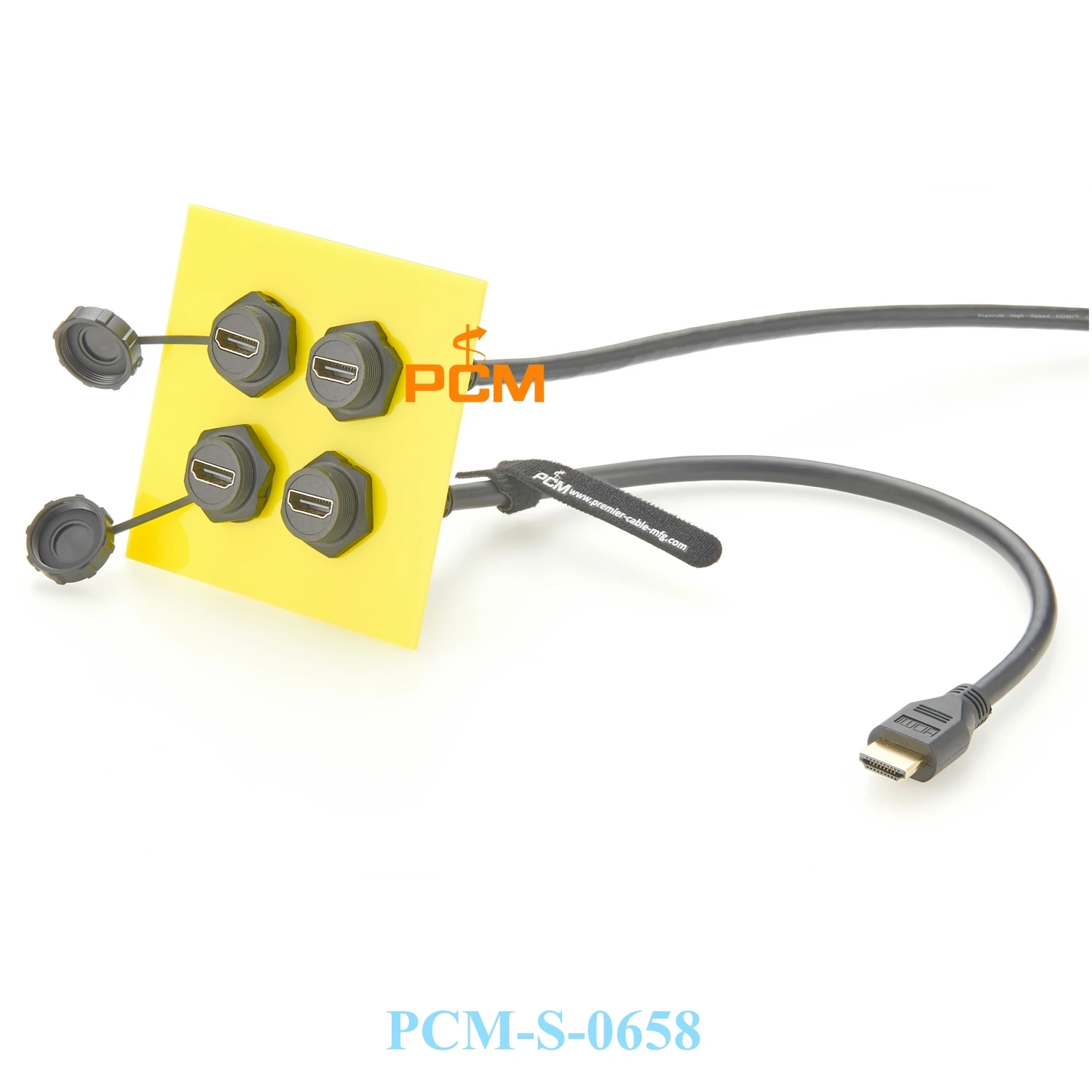 IP67/IP68 HD Port Panel Mount Cable with Waterproof Cap Dust Cover HD Female to Male Cable 4K HD Vedio Cable for AV Devices