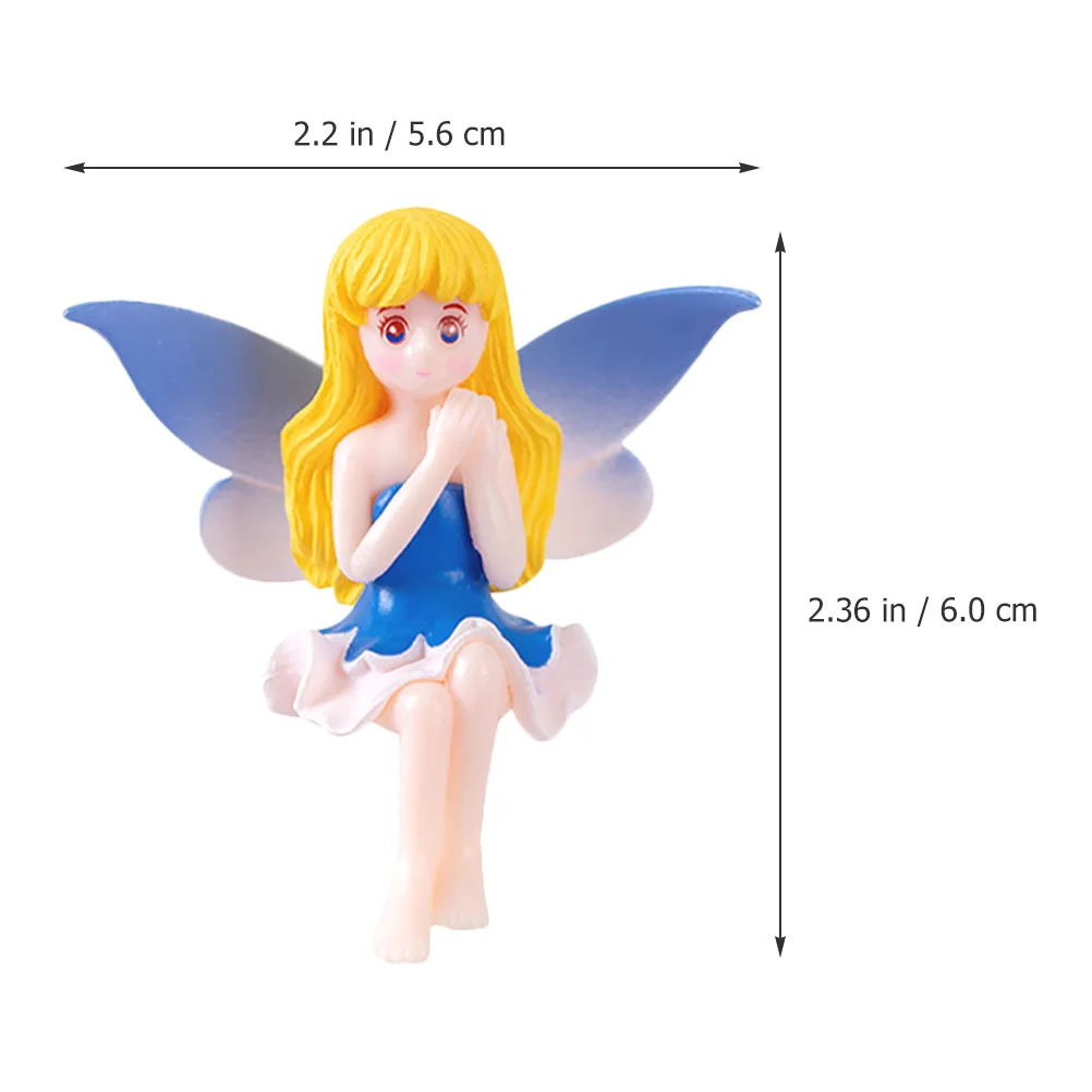 

4Pcs Mini Flower Fairy Resin Statue Decorative Garden Landscape Ornament Small Lightweight Desktop Fairy Decoration