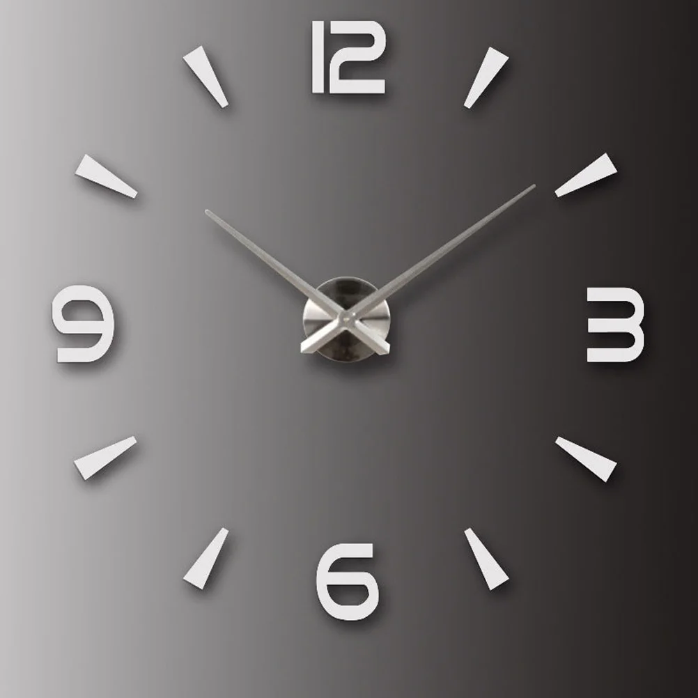 

Acrylic Mirror Wall Clock Round Dial Silent Simple Decorative Clock Operated for Bedroom Living Room Office Cafe