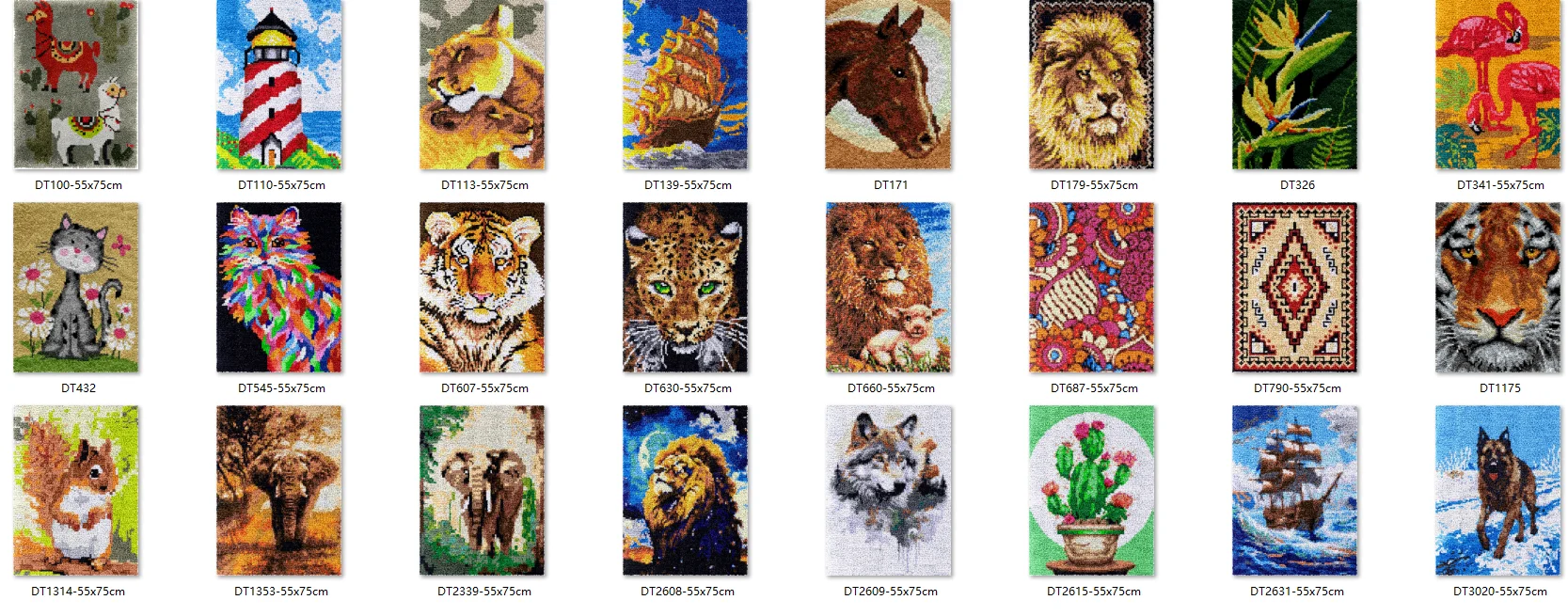 

55-75CM Latch Hook Rug Kits, Tapestry Making Kits, Crochet Needlework Crafts for Adults, Pre-Printed Canvas Pattern BOATS NEW