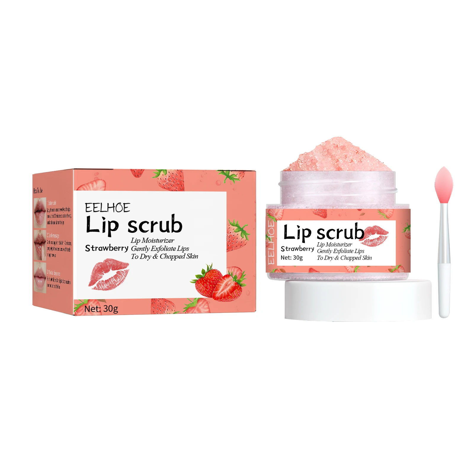 

Strawberry Lip Scrub, Moisturize Lips, Prevent Dry Crack, Moisturize Dead Skin, And Fade The Corners Of Lips