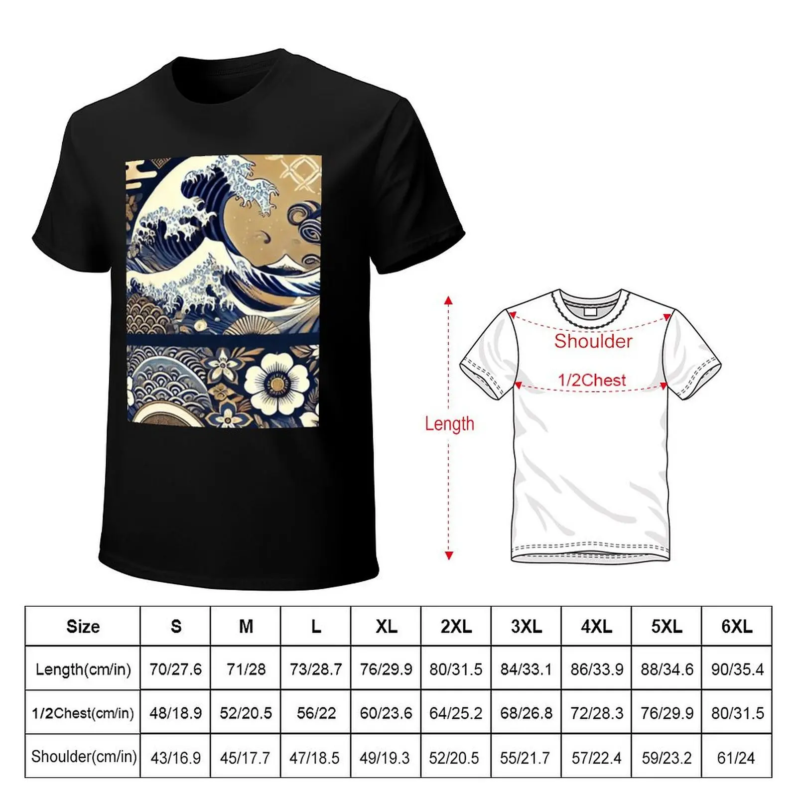 A Japanese pattern design depicting the beauty of nature and tradition T-Shirt Plus Size Loose Fit T-Shirt
