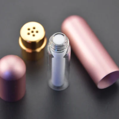 1PC 5ml Farbige Aluminium Nasen Inhalator mit hohe qualität weiß baumwolle dochte aromatherapie metall inhalator für ätherische öle