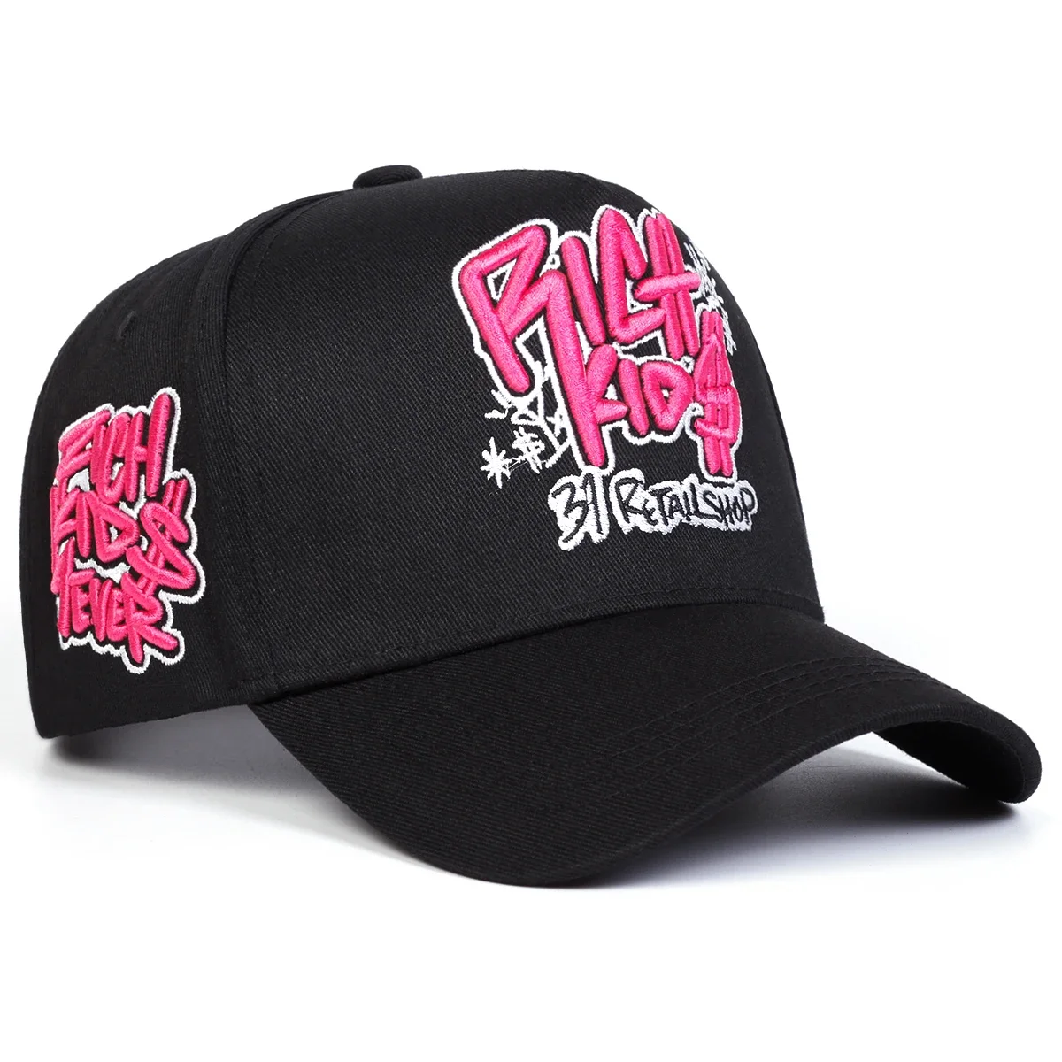 Unisex RICH KIOS Letter Embroidery Baseball Caps Spring Autumn Outdoor Sunscreen Hat Adjustable Casual Trucker Hats