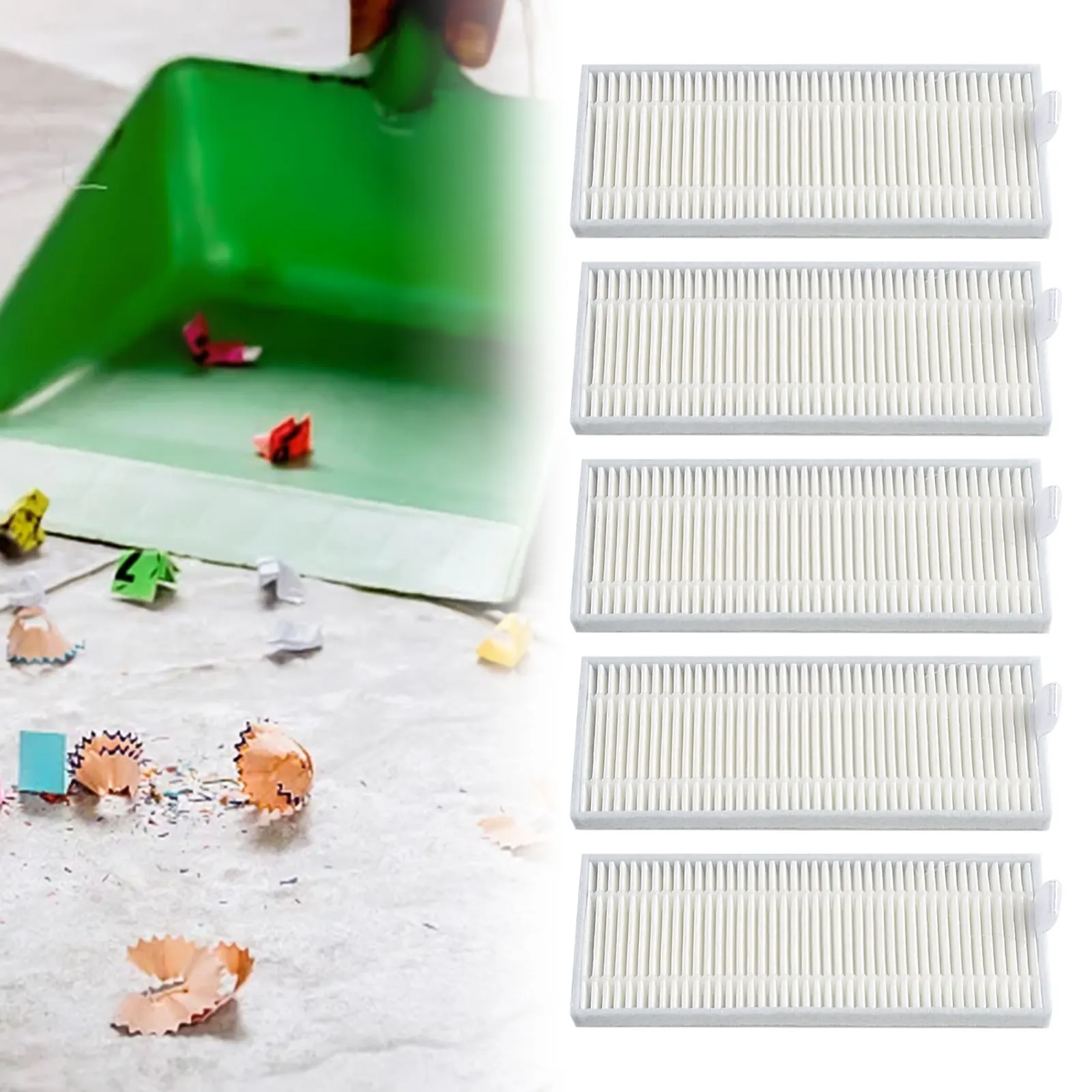 Robotic Vacuum Cleaner Filtros, Dust Exhaust Air Ferramenta Filtro, Casa Acessórios, Substituir, F1, 5pcs