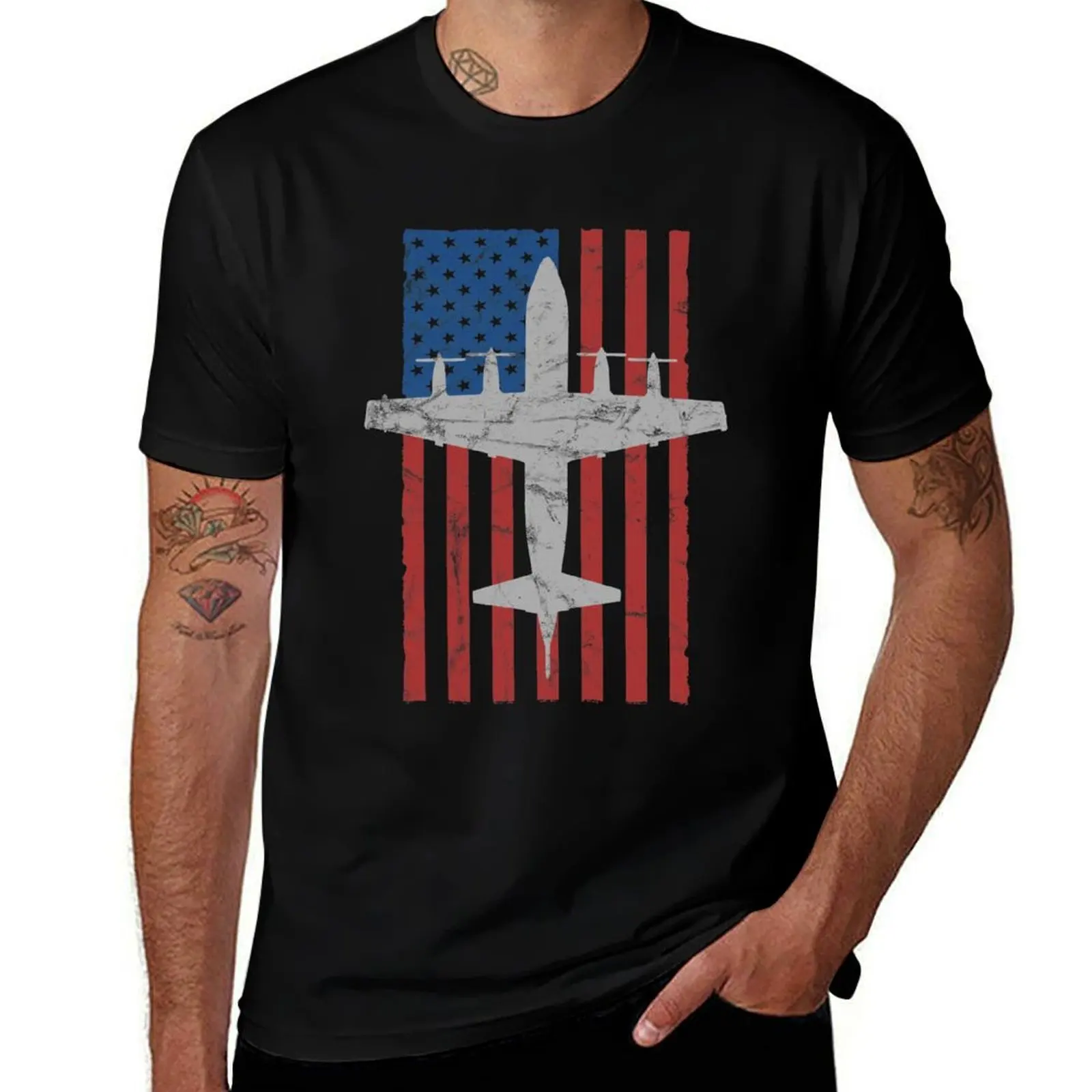 

P-3 Orion American Flag Vintage T-Shirt essential t shirt designer shirts oversize t-shirts man men clothing