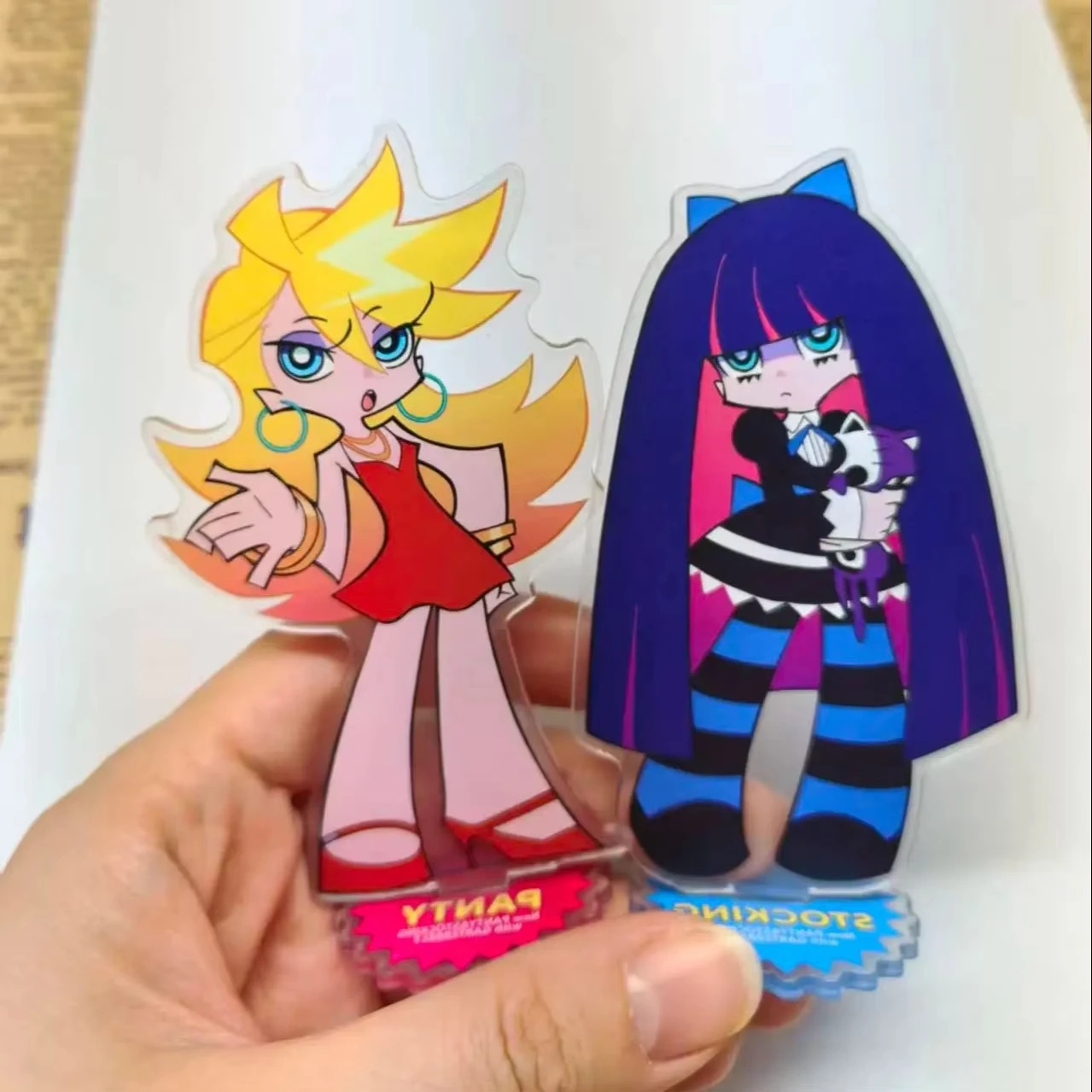 Anime Panty & Stocking with Garterbelt Figure Acrylic Stand Ornament Cute Desktop Model Decoration Cosplay Props Fans Gift view 4