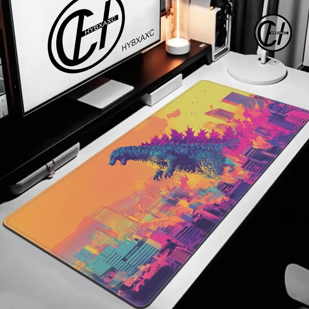 HYBXAXC Retro G-Godzilla King of the Monsters Mousepad  Kaiju Desk Mat Japanophile Gift  Japanese Cityscape Large Mouse Pad