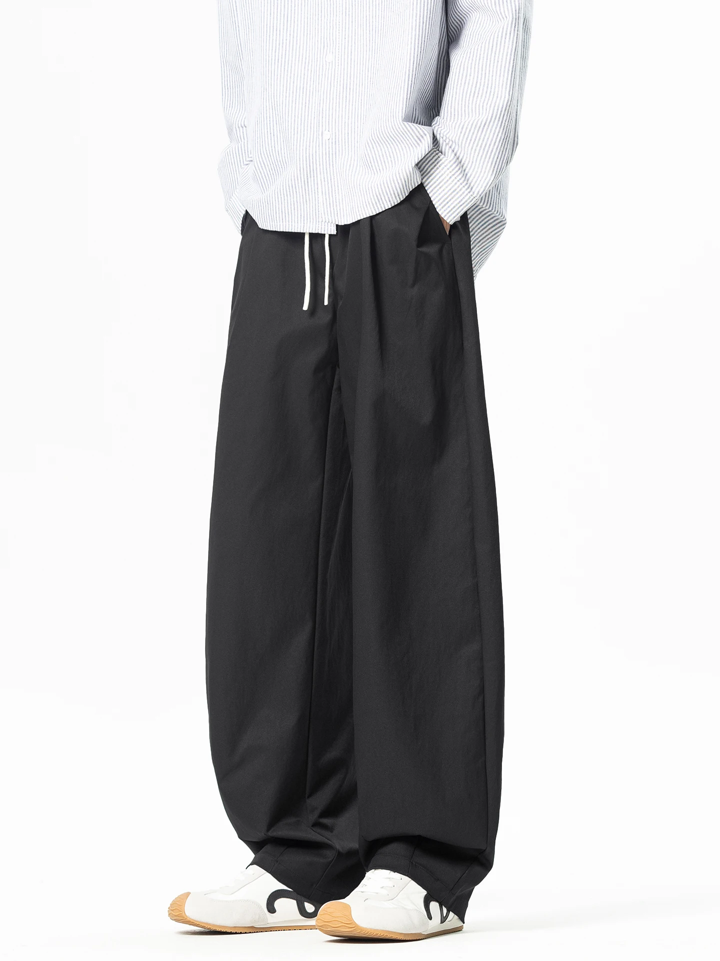 

ex Casual Dstring Pants Spor Wide Leg Street Sle Versatile Comfortable Polyester Fiber All Season Boyue