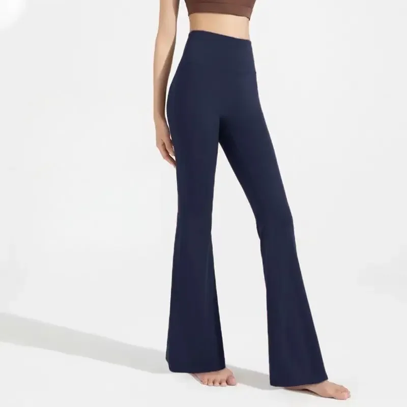 Naked High Waisted Waist Cinching Hip Lifting Fitness Exercise Elastic Bell Bottom Pants Women Casual Outdoor Running Yoga Pants