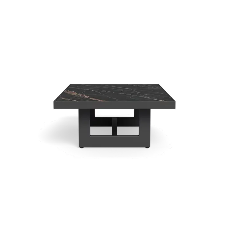 Furniture Natural Swirls Laminam Top Outdoor Coffee Metal  For Farmhouse Gym Hall Apartment Contemporary Aluminum Garden
