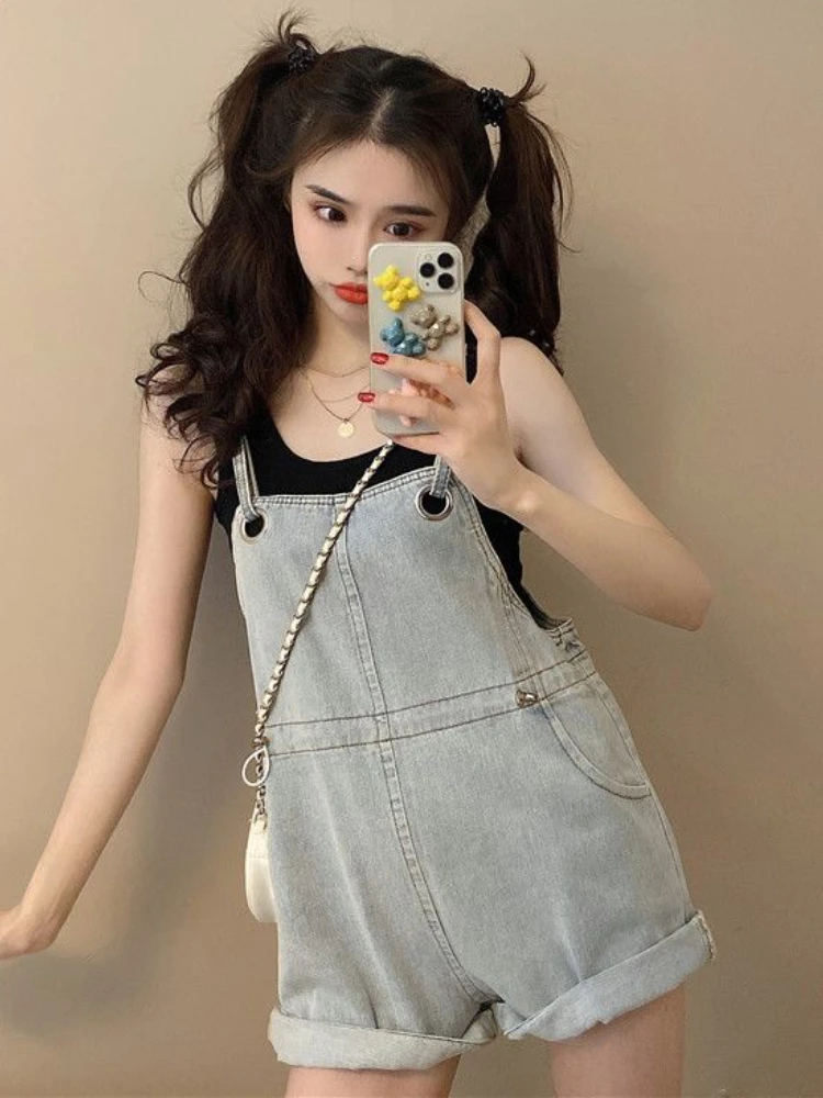 

Rompers Women Classic Ulzzang Leisure Sweet All-match Students Attractive Streetwear Distressed Holiday Simple Popular Casual