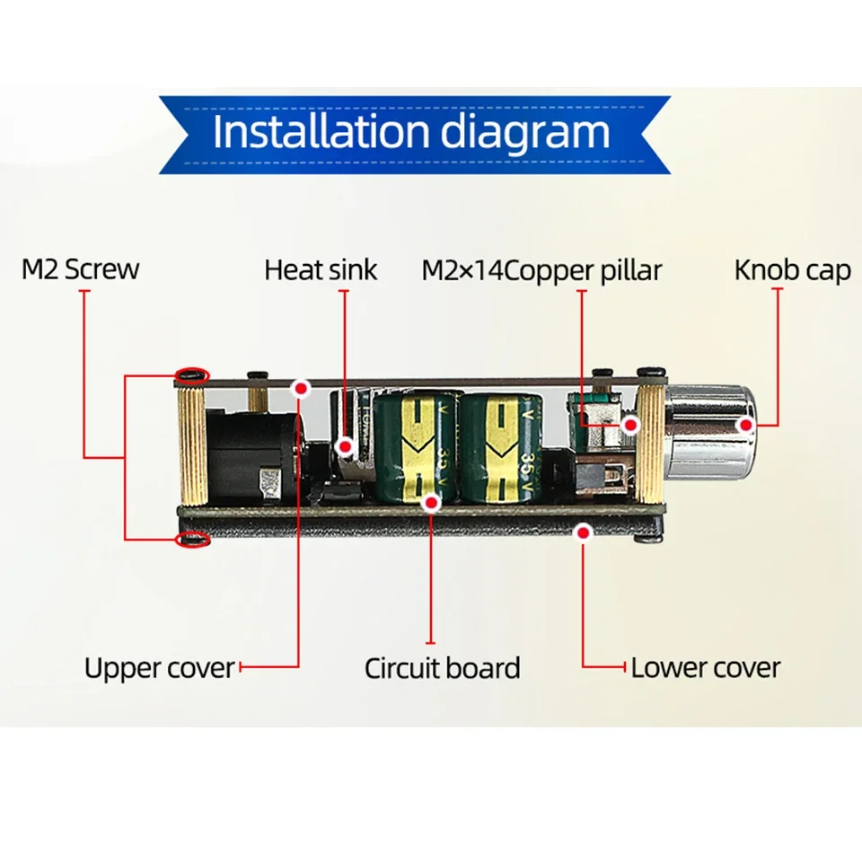 2*100W Bluetooth 5.0 Digital Power Amplifier Board  AUX Speaker 2.0 CH Stereo Home Music Wireless Module Audio AMP