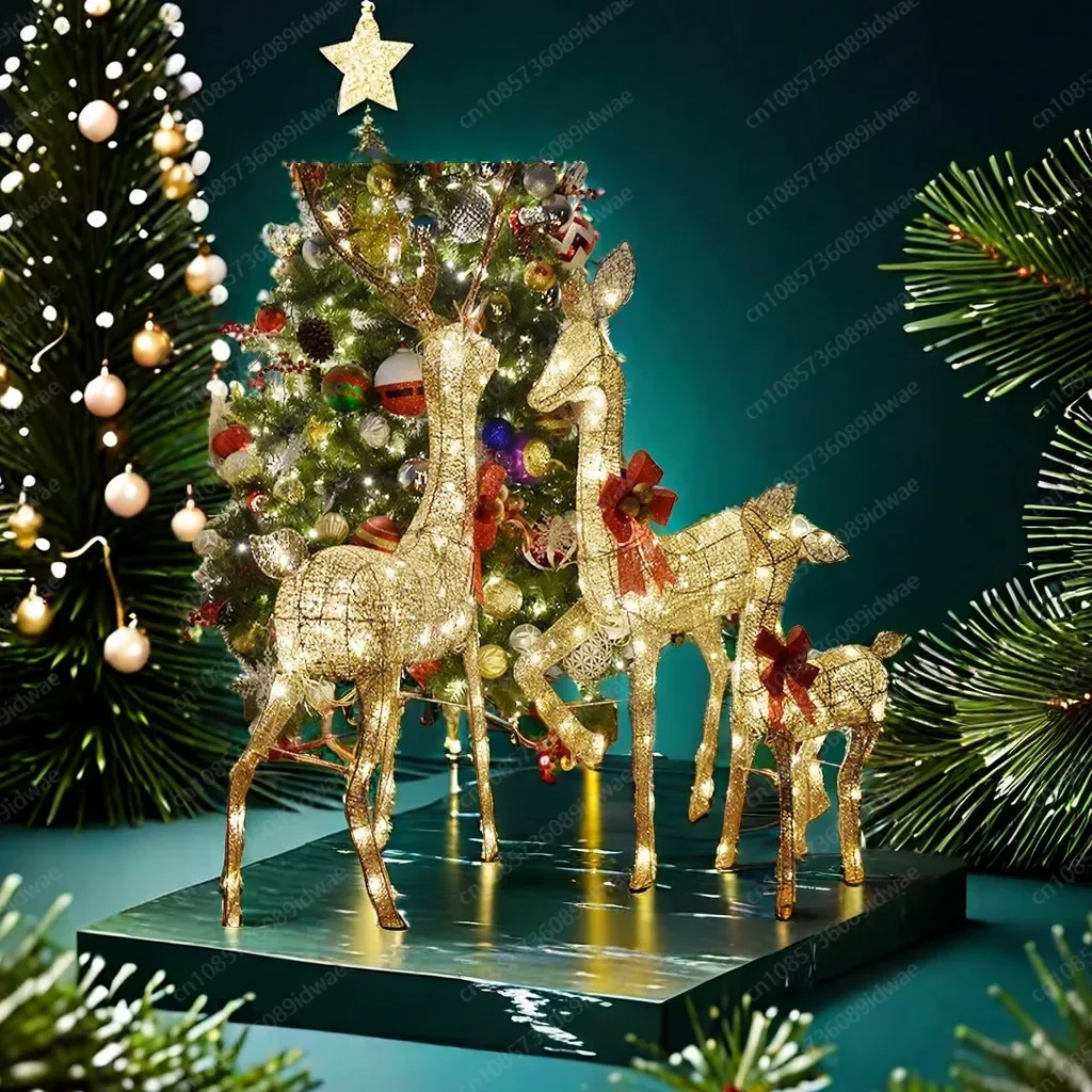 New waterproof Christmas deer Christmas wrought iron decoration scene arrangement Christmas supplies wedding party ornaments