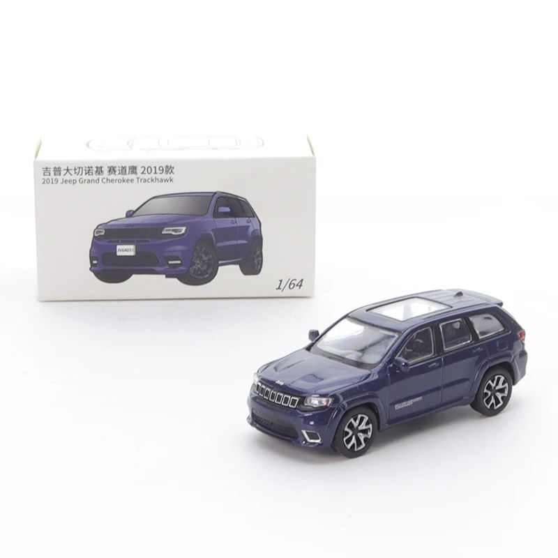 JKM 1/64 Jeep Grand Cherokee Trackhawk 2019 Alloy Car Diecast Model Shock Absorption Model Toy Car Collect Ornaments