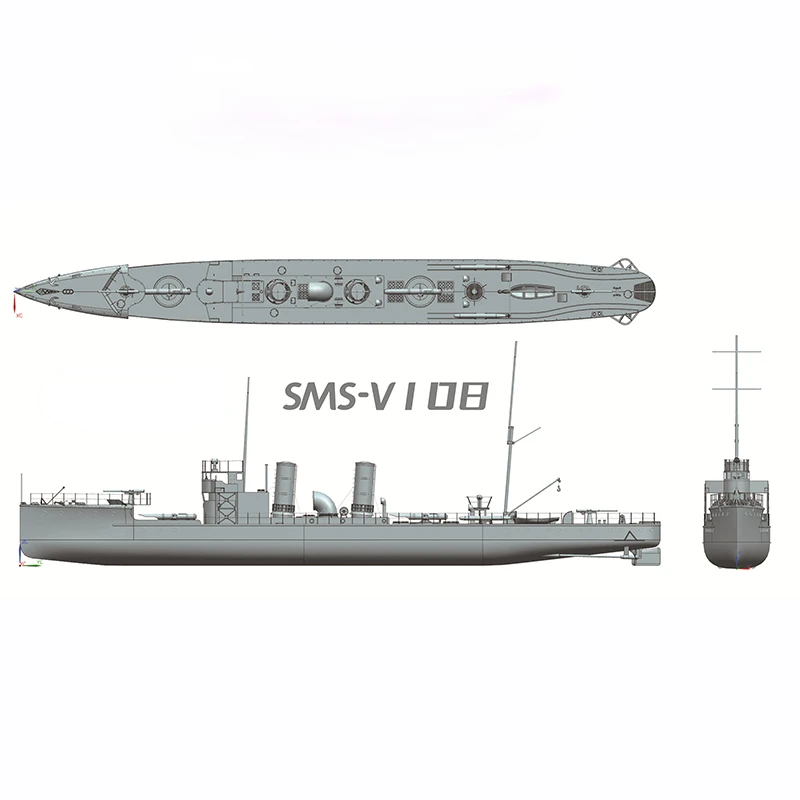 1/50 Destroyer SMS V108 Degon Lightning Strike Ship Model DIY Kit Simulation Assembled Ship Model