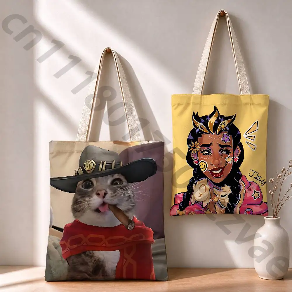 Game O-Overwatch Female Printed Versatile Student Portable Office Handbag Bento Bag Handbag Sail Bag