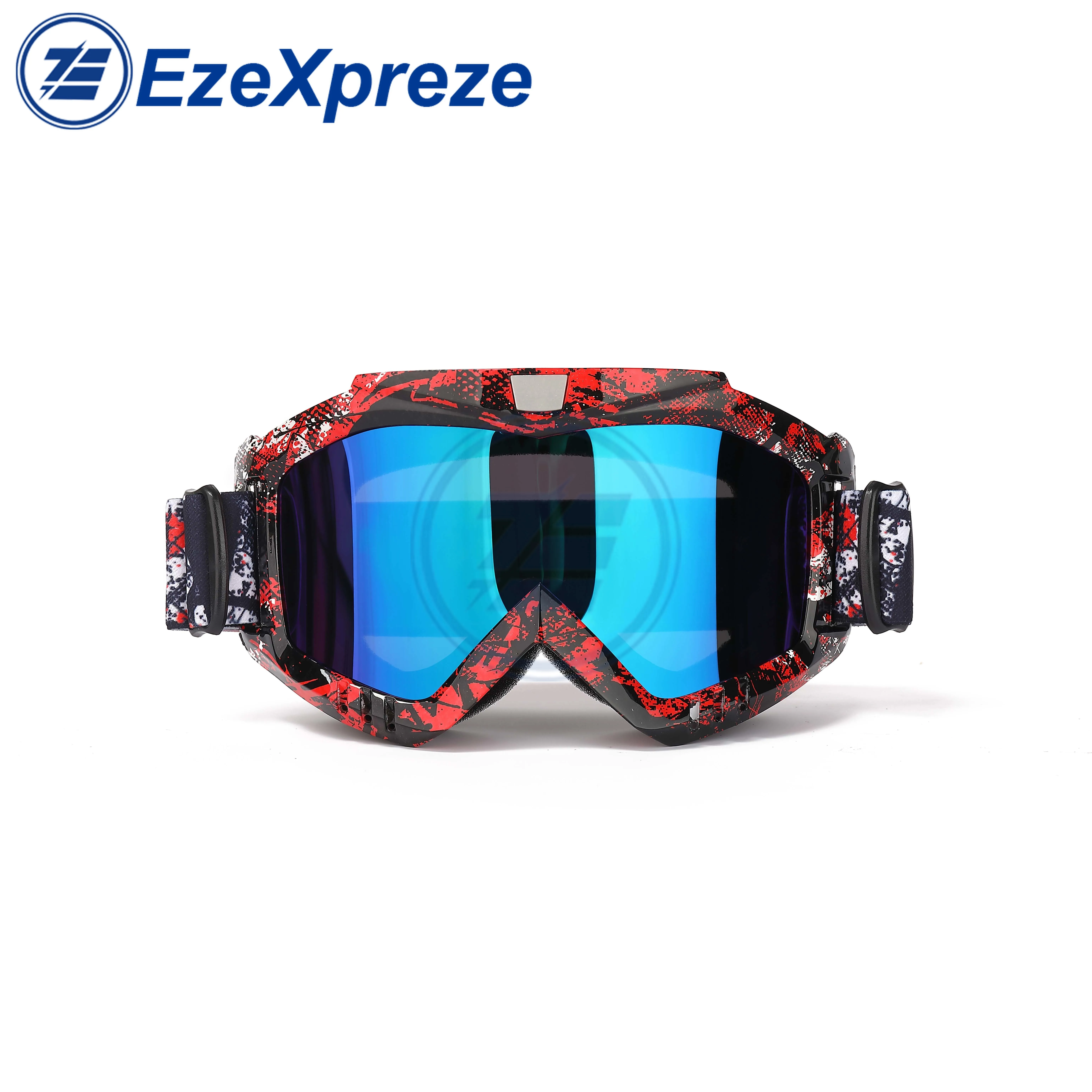 Folding Goggles Glasses removable face mask cover Ski Snowboard Motorcycle Windproof Cruiser For Biker Helmet with Mouth Filter