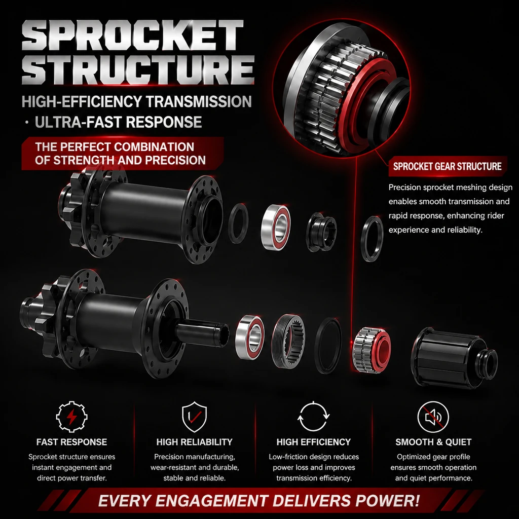 GOLDIX GDX350 32H Boost MTB Nabe J-Bend 36T Ratsche 6-Bolzen Scheibenbremse Abgedichtete Lager HG XD MS Vorder- und Hinterradnabe für Fahrräder – Detail 4
