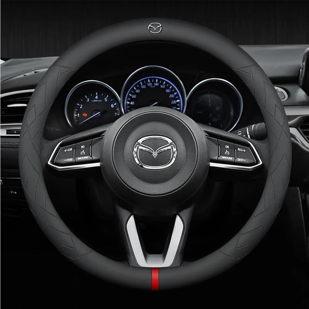

DabbOo Funda para Volante de Coche Mazda Mazda3/6 CX5 CX4 CX30 Funda de Cuero 38cm Antideslizante Transpirable Accesorios