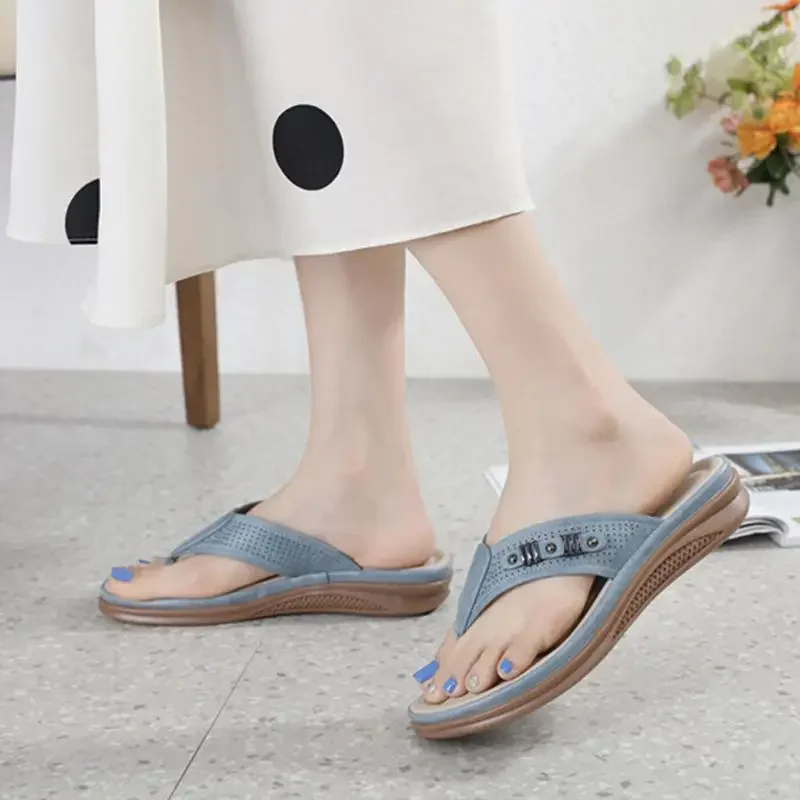 

New Arrival Summer Shoes Women Sandals Flat Holiday Brand Ladies Sandals Bohemia Style Black Blue Plus Size 42 DX382