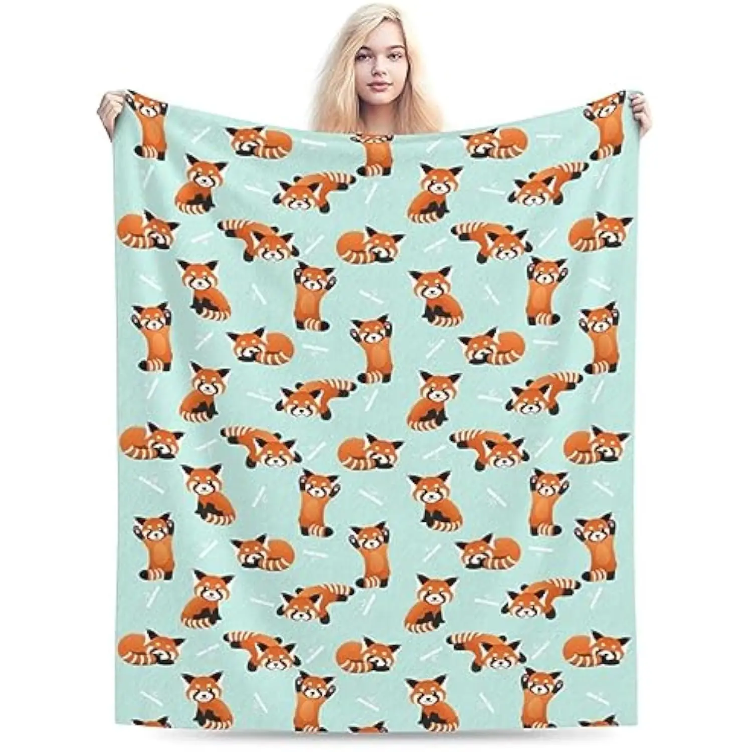 Dog Paws and Bones Print Throw Blanket Flannel Fleece Blankets Soft Plush for Sofa Couch Bedroom Gift 50