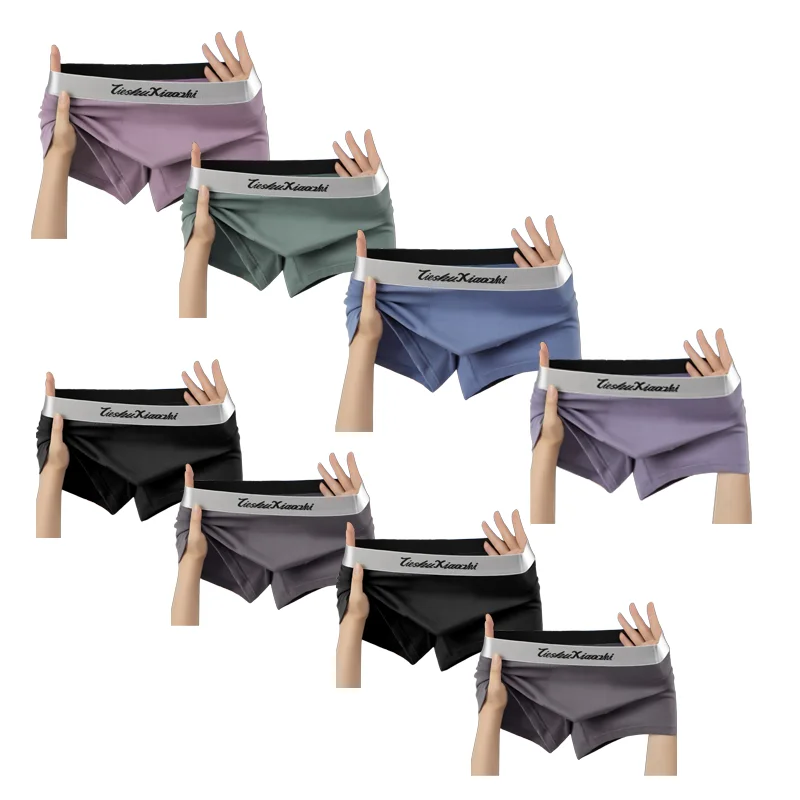 8 Pieces Pack Young Men Boxer Shorts Cotton Underwear Male Brand Boxer and Underwear for Homme Luxury Set Box Panties Underwear