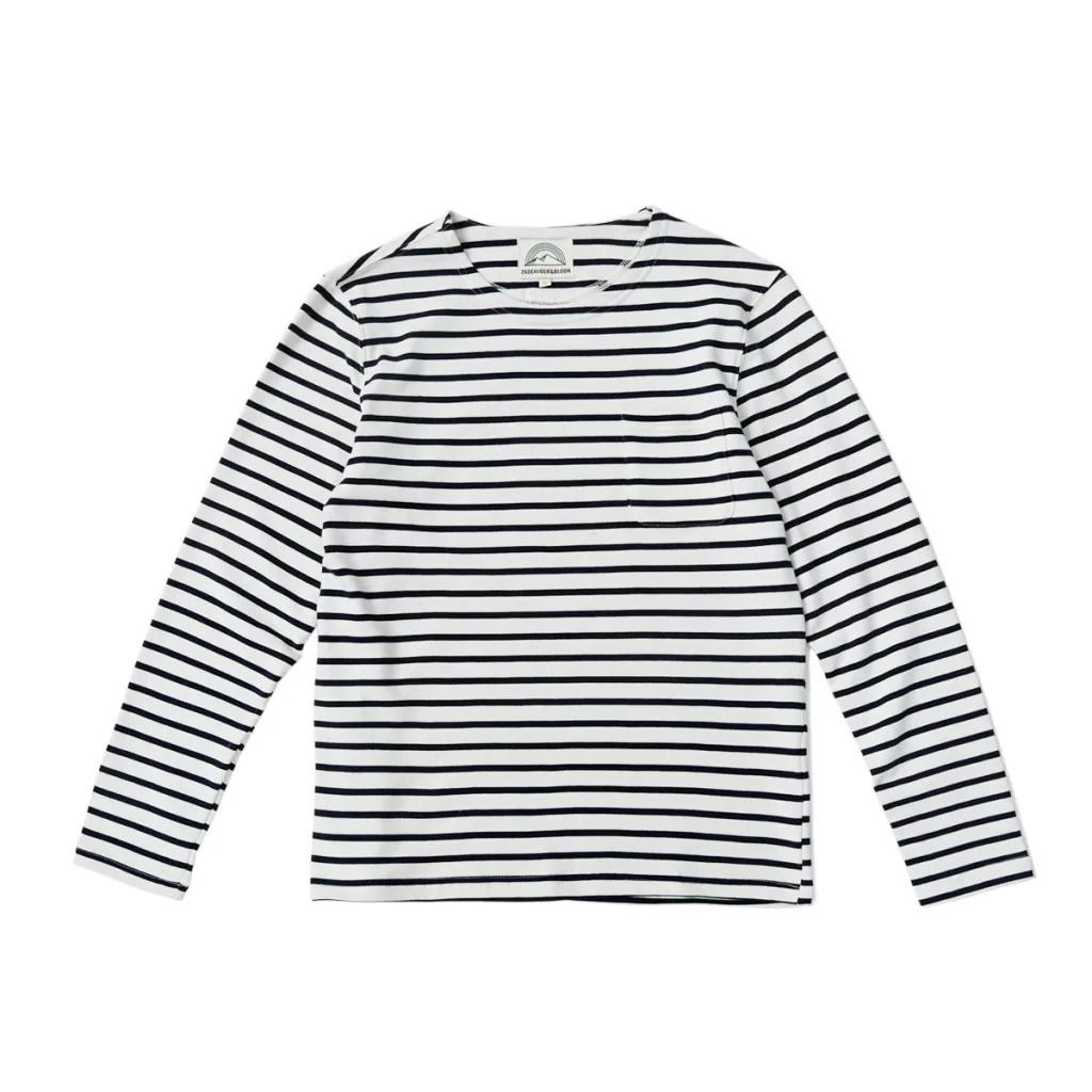 Endeavour&Bloom Breton Stripes T-Shirt Retro Style Boat Collar Men's Cotton Tee