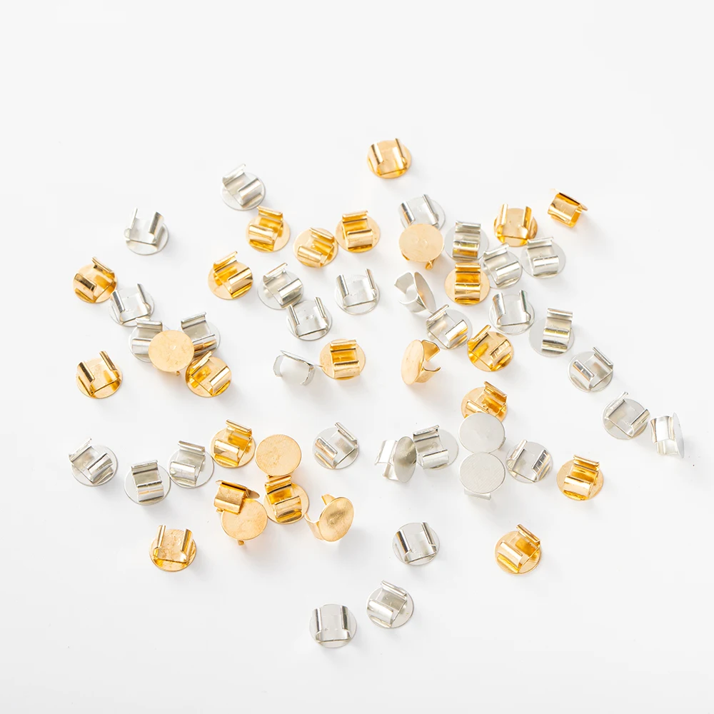 100Pcs Hair Rope Blank Base Settings Buckle for DIY Hair Ring Holder Rubber Band Jewelry Making Supplies Ornaments Parts Crafts