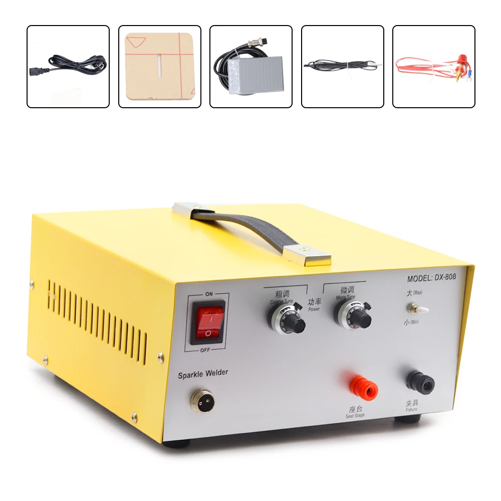 1pc DX-808 Pulse Spot Welder Gold Silver Platinum etc. Jewelry Welding Machine+Handheld Pulse spot welding handles