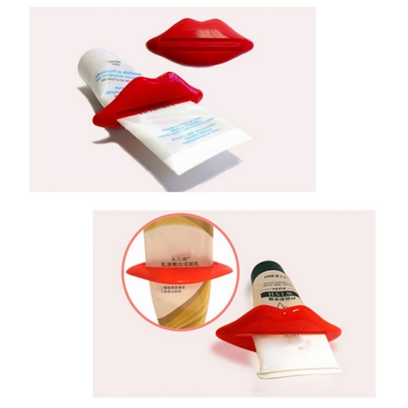 2 PCS Sexy Hot Lip Kiss Bathroom Tube Dispenser Toothpaste Cream Squeezer DropShipping