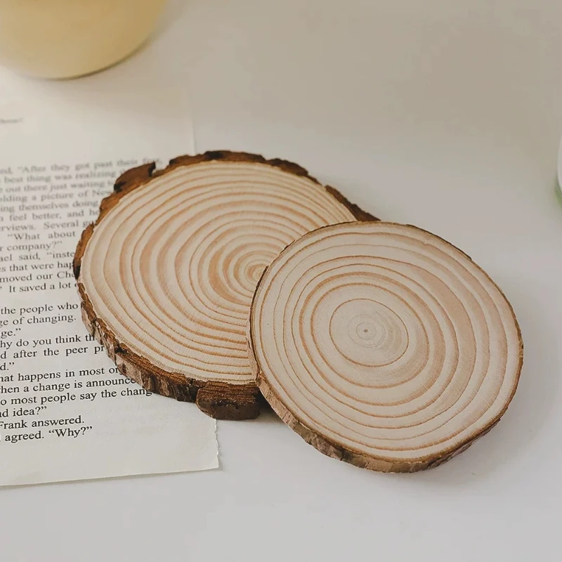 Large Pine Wood Round Candle Tray – Minimalist Style Aroma Candle Base Mat, Simple Decor Ornament for Home Tabletop