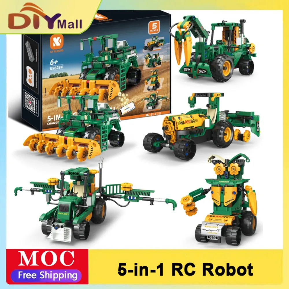 96234 331 Uds. Kit de construcción de vehículos de ingeniería agrícola STEM Robot de Control remoto educativo juguete para niños adultos regalo de Navidad