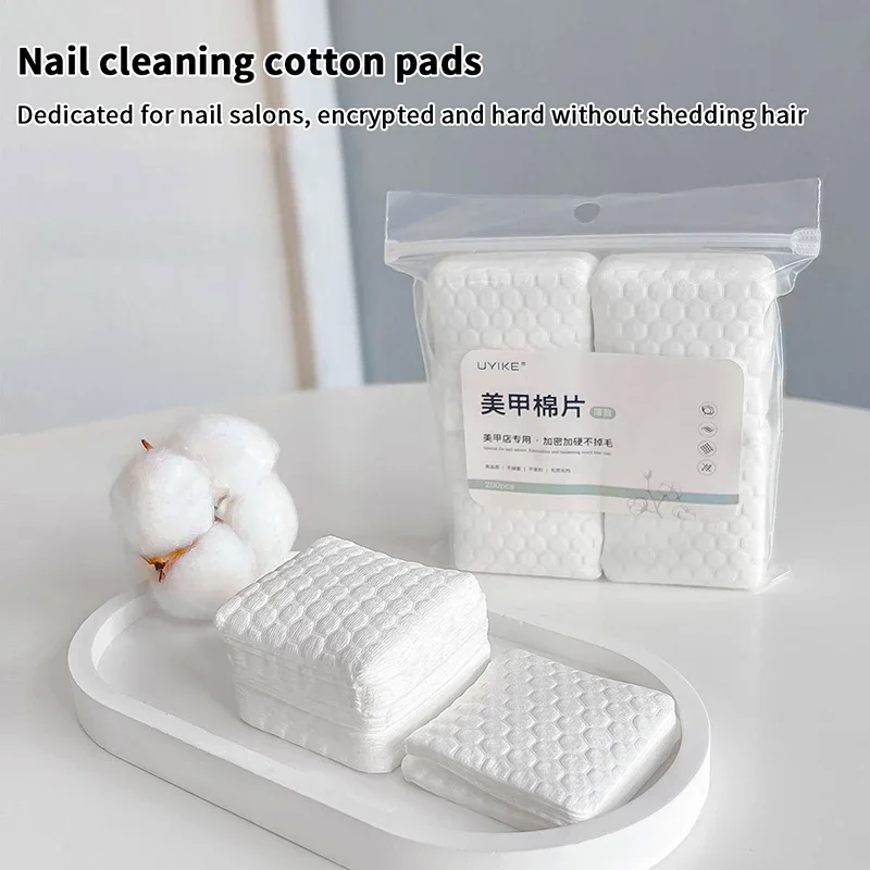 200Pcs Nail Cotton Pads Lint-Free Wipes Manicure Napkins Polish Remover Gel Cleaner Paper Pads For Varnish Tool ﻿