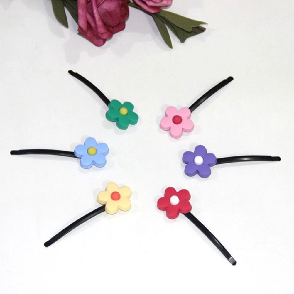 

6 Pcs Small Flower Clip Hair Women Clips The Flowers Fashion Hairpin Girls Miss