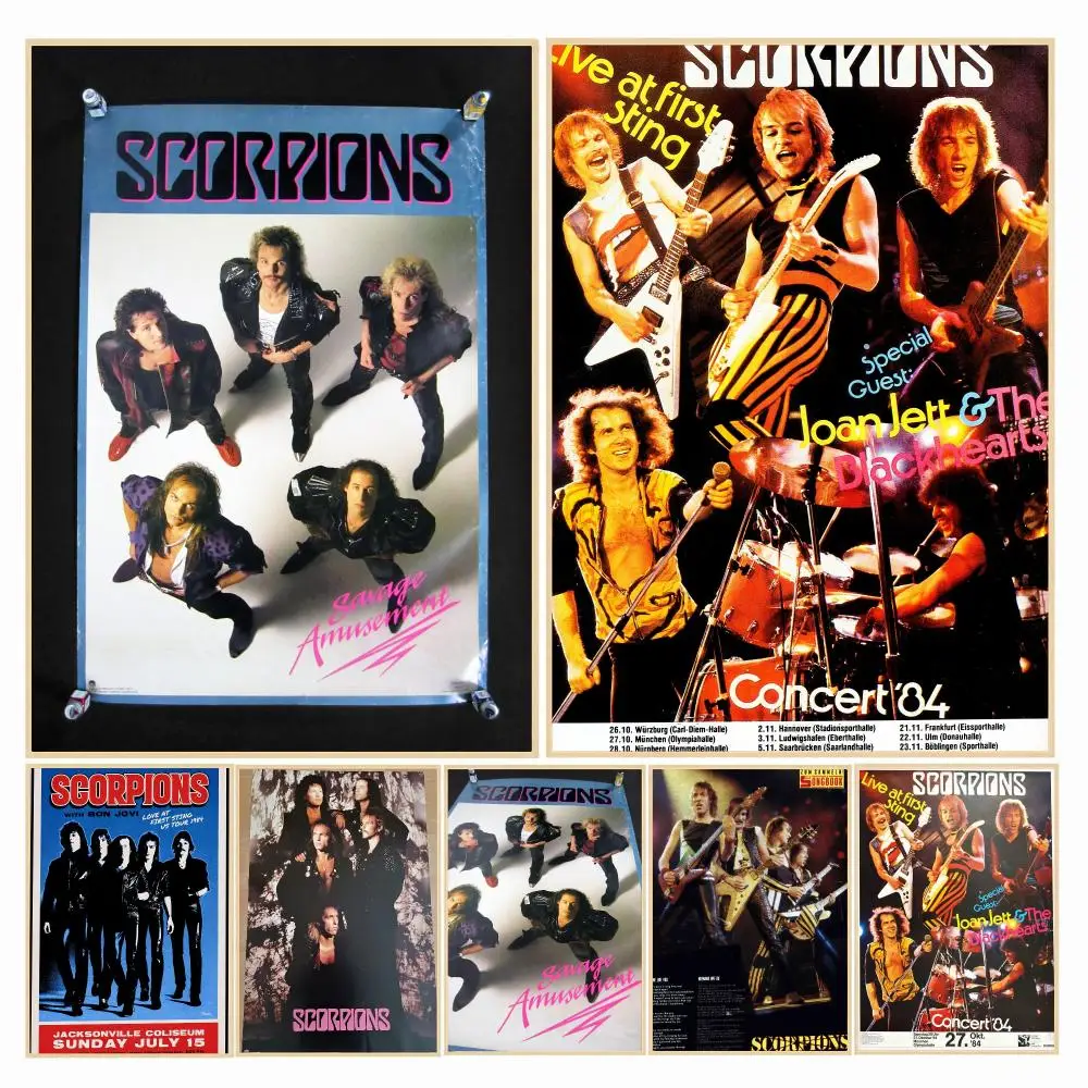 band S-Scorpions-S Poster Decorative Wall Art Sticker for Cafe Office Bedroom and Living Room