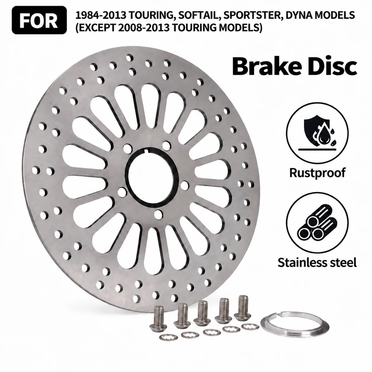 Motorcycle Front & Rear Brake Disc Rotor 420 Stainless Steel Brake Rotor For Harley-Davidson Touring Softail Sportster Dyna Part