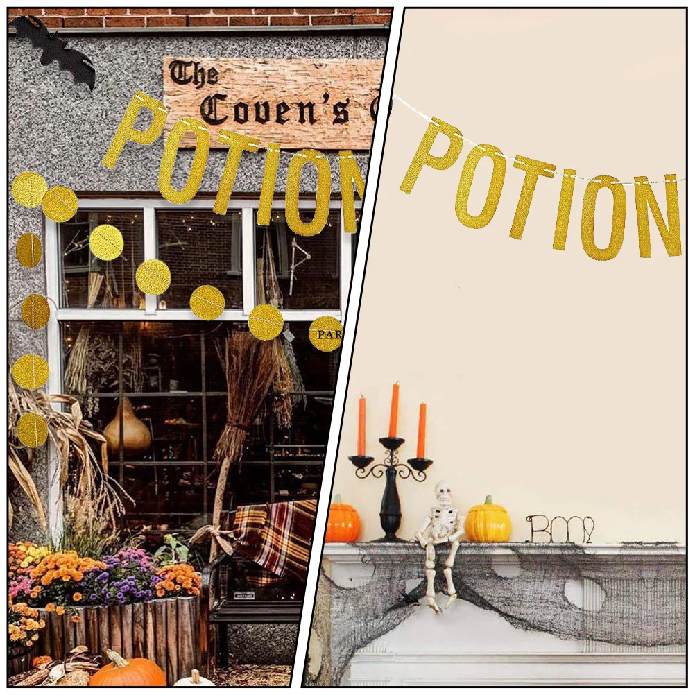 

Haunted House Decoration Halloween Pull Flag Banner Wall Hanging Bat Party Decorations Indoor