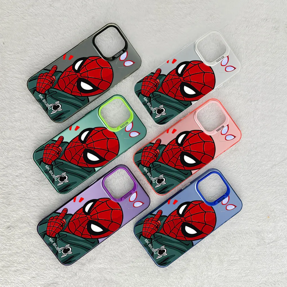 MINISO S-Spider Man Phone Case For Samsung S22 S23 S24 PLUS ULTRA A25 A32 A33 A34 4G 5G Laser Cover