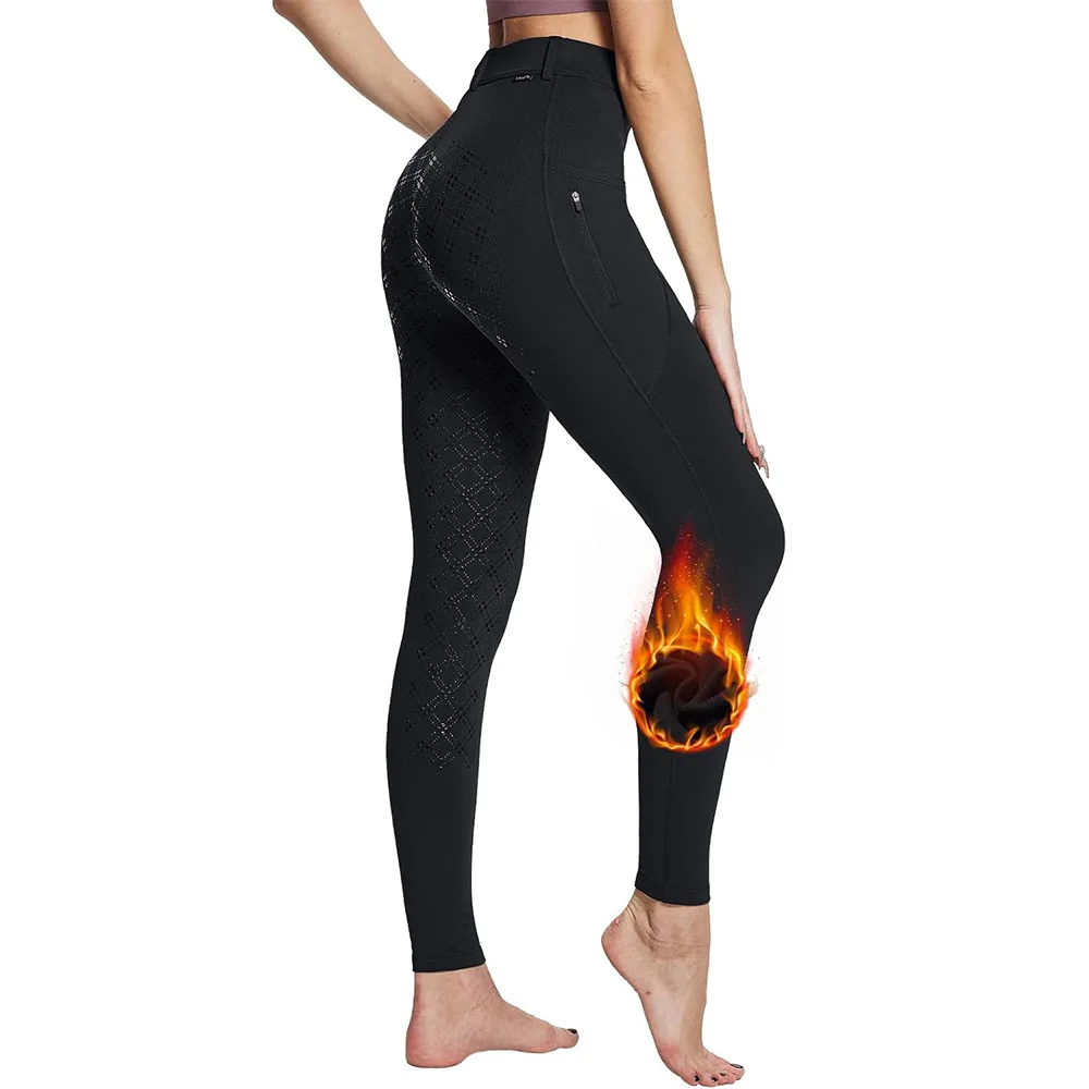 

Winter Equestrian Pants Womens Warm Equestrian Clothing Riding Pants Drip Glue Anti Slip Cold Proof Thick Fleece Riding Breeches
